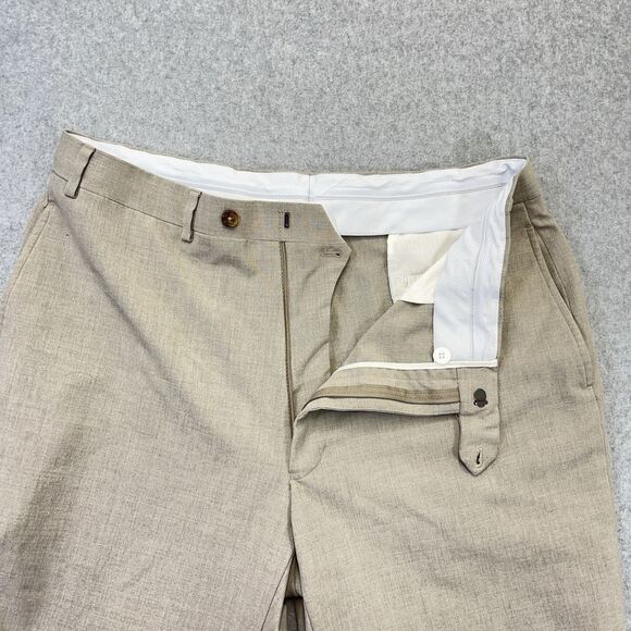 Ralph Lauren Dress Pants Mens P36W X 34L Tan Flat Front Business Trousers - Picture 6 of 10